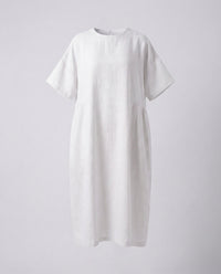 Delphine Linen Midi Dress in White