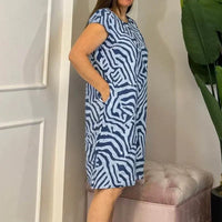Delvaine Women's Boho Print Midi Dress