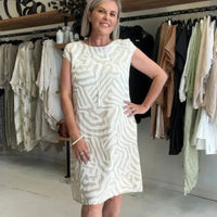 Delvaine Women's Boho Print Midi Dress