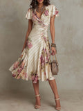 Delvaine Women's Wedding Guest Floral Midi Dress