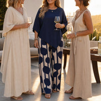 Delvara Women's 2-Piece Wide-Leg Pants Set