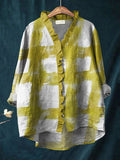 Delvara Women's Printed Ruffle Blouse