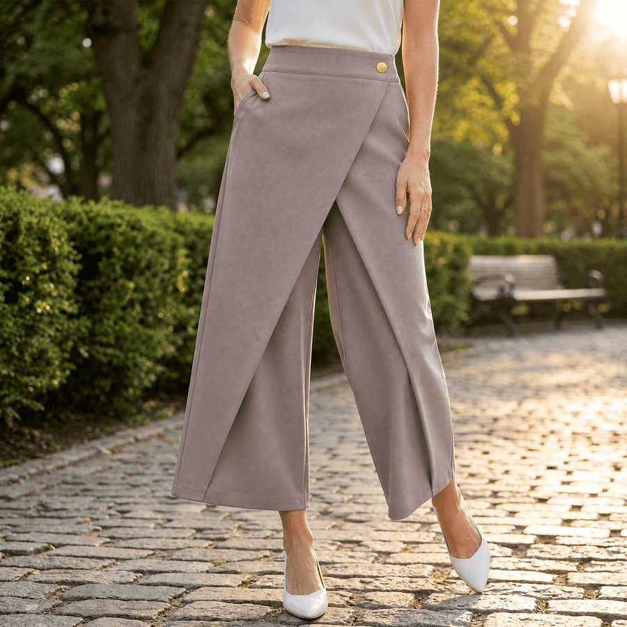 Delvara | Women's Wide Leg Wrap Front Pants