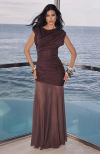 Linnea Maxi Dress – Plum Brown