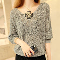 Denise Airy Knit Sweater with V-Neck