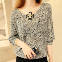 Denise Airy Knit Sweater with V-Neck