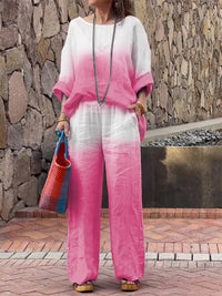 Denise Casual Linen Blouse in Pink
