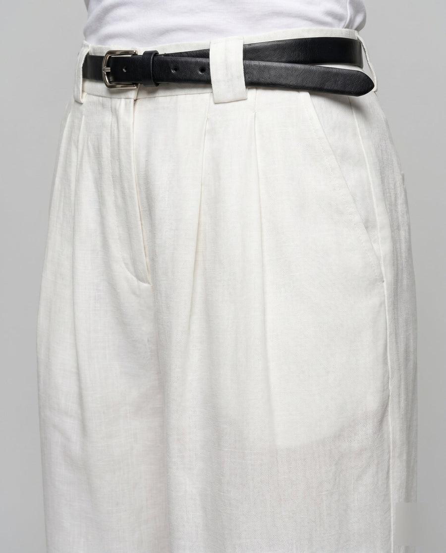 Denise Elegant Linen Trousers with Fitted