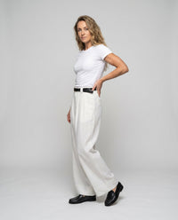 Denise Elegant Linen Trousers with Fitted