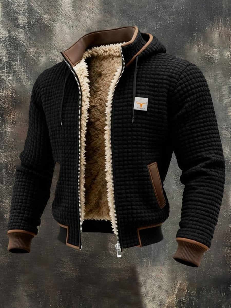 Merovee | Men's Pile Lined Hooded Zip Jacket