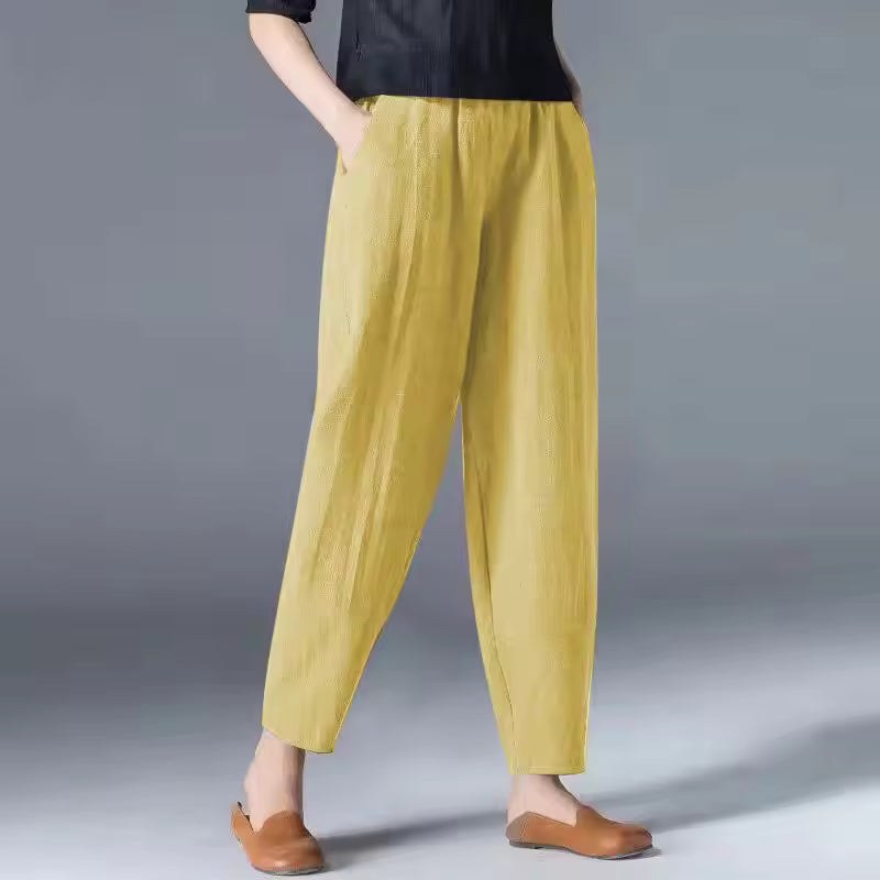 Desiree Women's Relaxed Tapered Harem Pants in Yellow