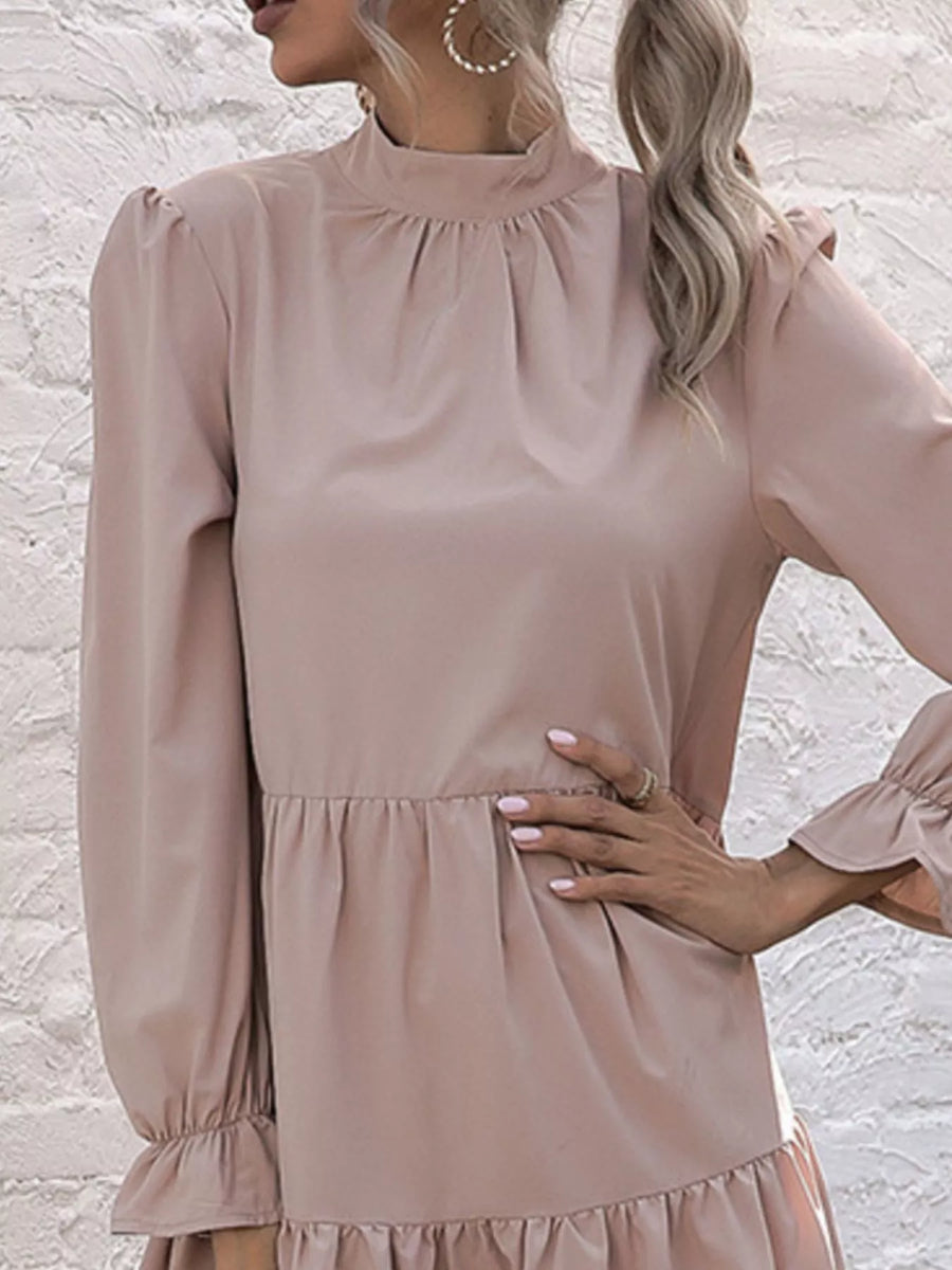 Valentina High-Low Flounce Dress in Sage