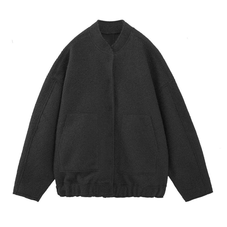 Diana Casual Jacket with Pockets and Oversized in Black