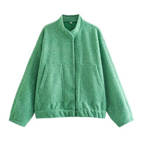 Diana Casual Jacket with Pockets and Oversized in Green
