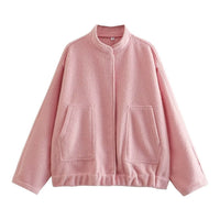 Diana Casual Jacket with Pockets and Oversized in Pink