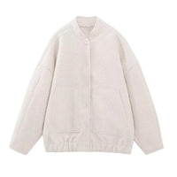 Diana Casual Jacket with Pockets and Oversized in White