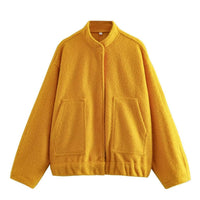Diana Casual Jacket with Pockets and Oversized in Yellow