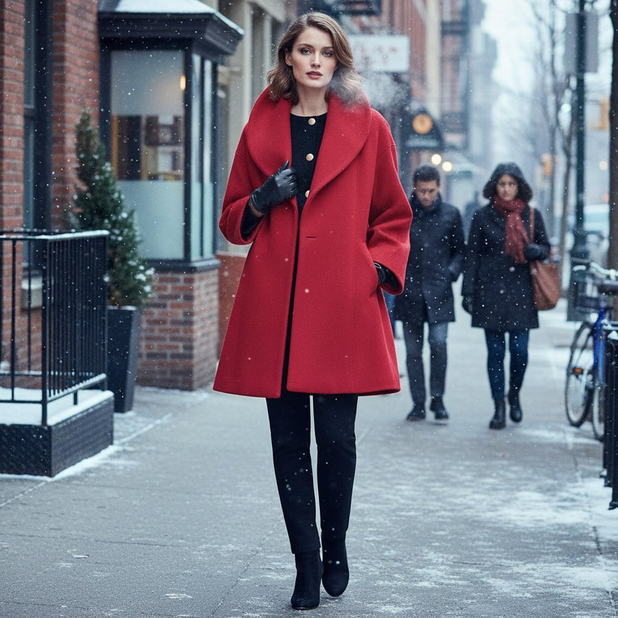Diana Elegant Coat in Red