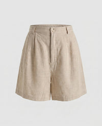 Diana Elegant Linen Shorts with Side Pockets and Pockets in Linen