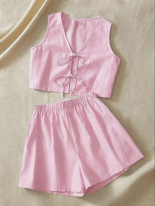Diana Set with Lace-Up in Pink