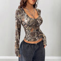 Diana Shirt with V-Neck and Long Sleeve