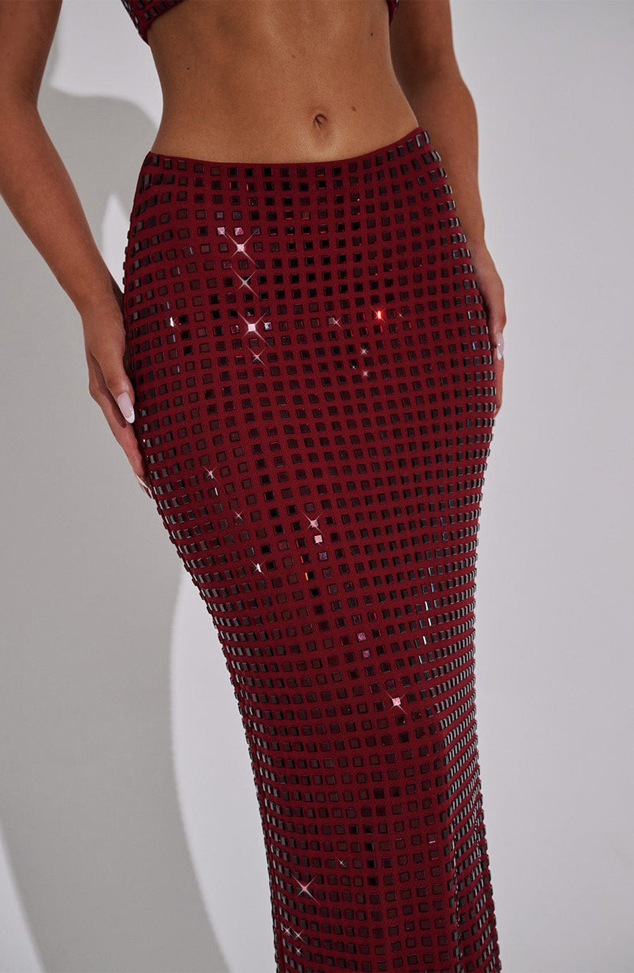 Elvie Maxi Skirt in Wine