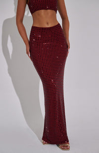 Elvie Maxi Skirt in Wine