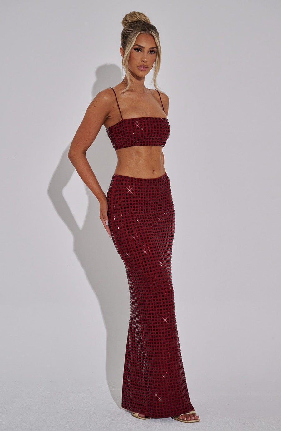 Elvie Maxi Skirt in Wine