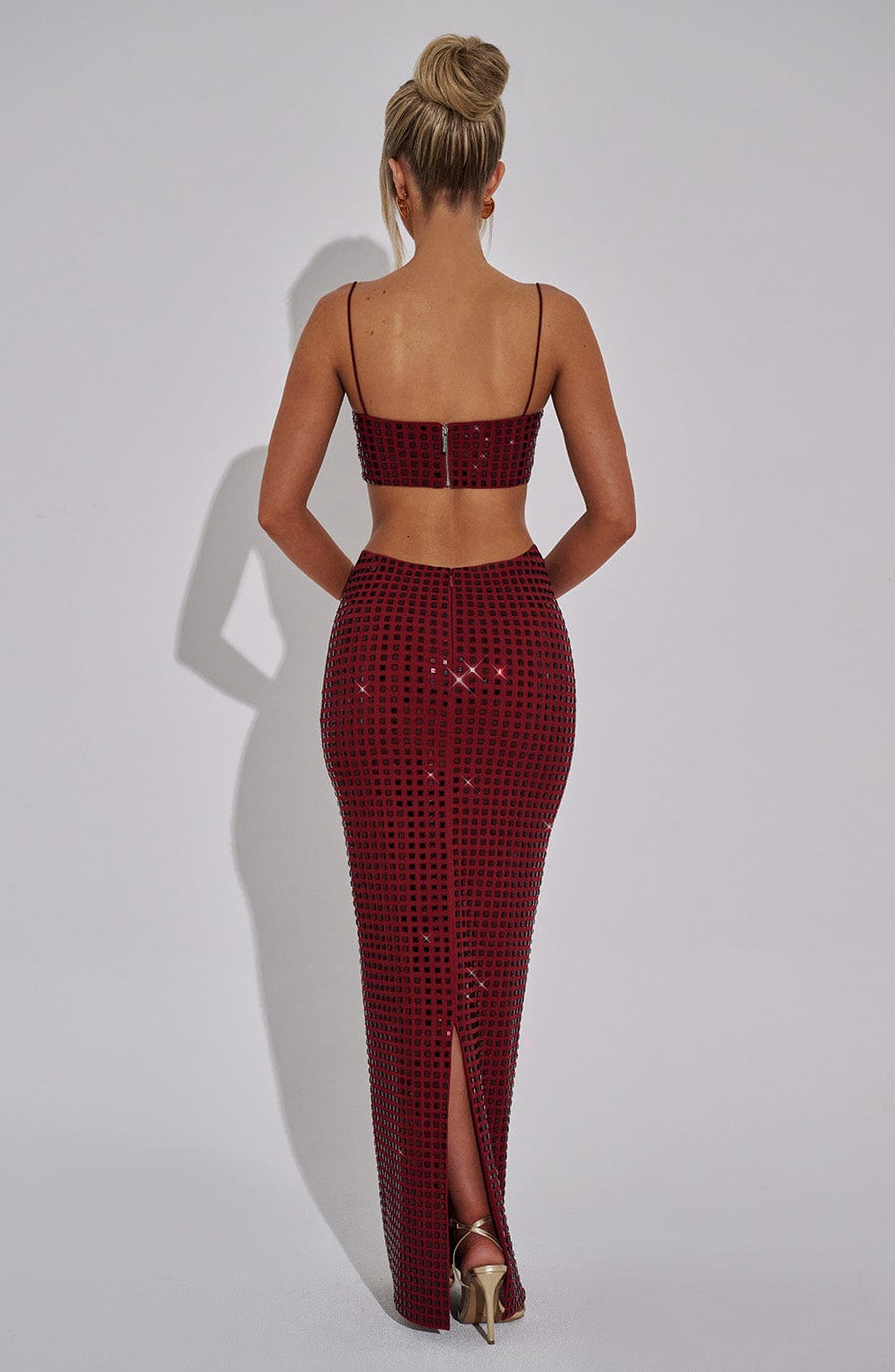 Elvie Maxi Skirt in Wine
