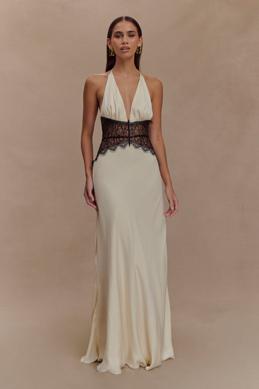 Dinah | Lace Maxi Dress in White