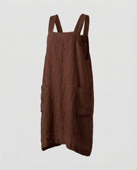 Dinah Linen Dress in Brown