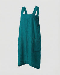 Dinah Linen Dress in Dark Green