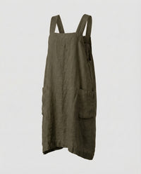 Dinah Linen Dress in Graugrün