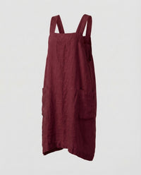 Dinah Linen Dress in Wine Red