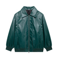 Dita Casual Leather Jacket in Coffee