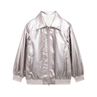 Dita Casual Leather Jacket in Ivory
