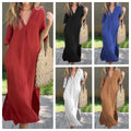 Dita Casual Midi Dress with V-Neck and Pockets