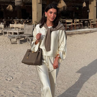 Dita Elegant Satin Suit in As Shown