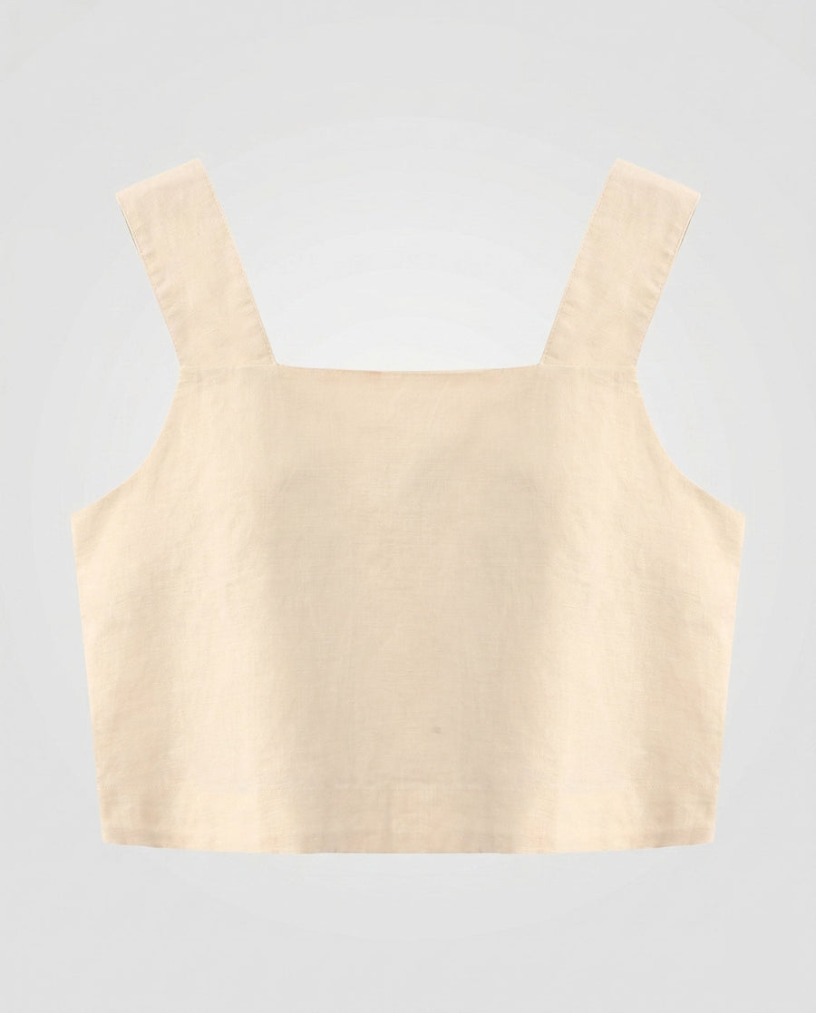 Dita Linen Top in Apricot