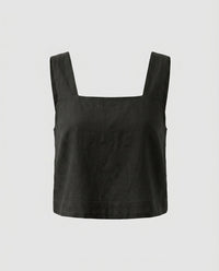Dita Linen Top in Black