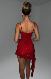 Norah Mini Dress – Red Sparkle
