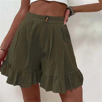 Donna™ Breezy Ruffle Hem Shorts in Purple