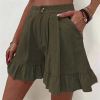 Donna™ Breezy Ruffle Hem Shorts in Purple