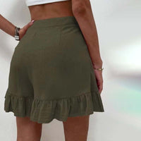 Donna™ Breezy Ruffle Hem Shorts in Purple