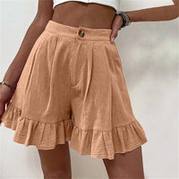Donna™ Breezy Ruffle Hem Shorts in Purple