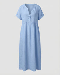 Dora Blouse with Short Sleeve in Blue