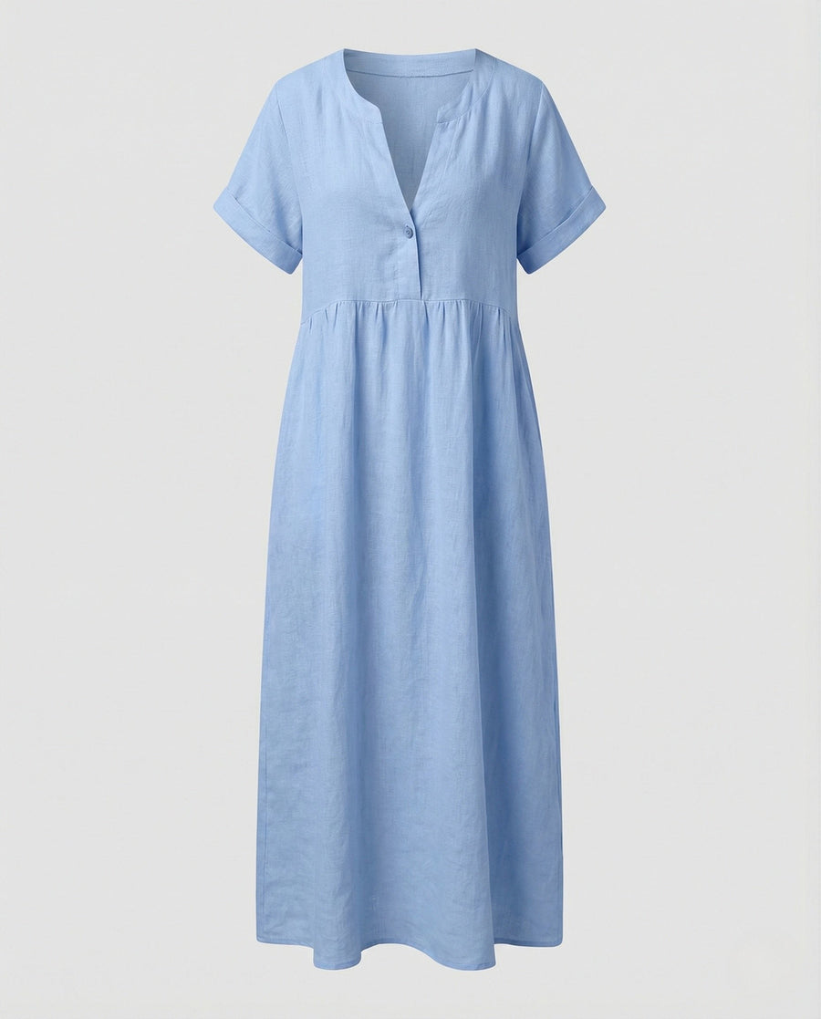 Dora Blouse with Short Sleeve in Blue
