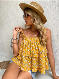Dora Casual Blouse with Ruffles in Patterned