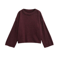Dora Casual Knit Sweater with Crew Neck in Farbige