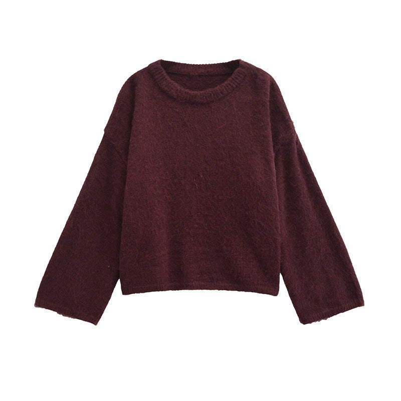 Dora Casual Knit Sweater with Crew Neck in Farbige
